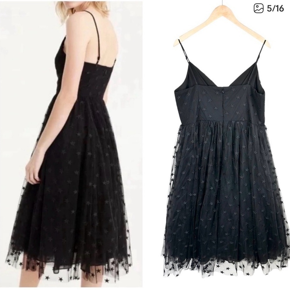 JCrew Black Star Tulle Dress NWT size 12